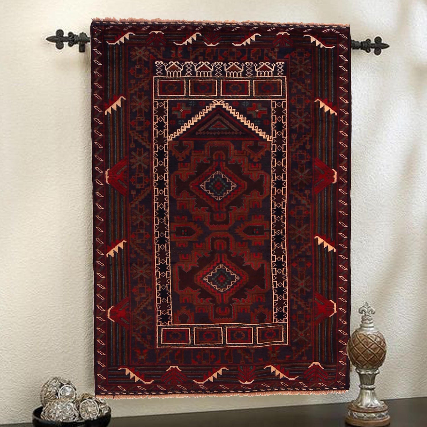 Small Prayer Rug 2' 10" x 4' 11" (ft) - No. W35892