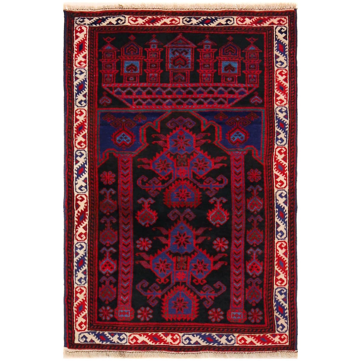Multi Color Baluchi Rug 2' 6" x 3' 8" (ft) - No. W35907