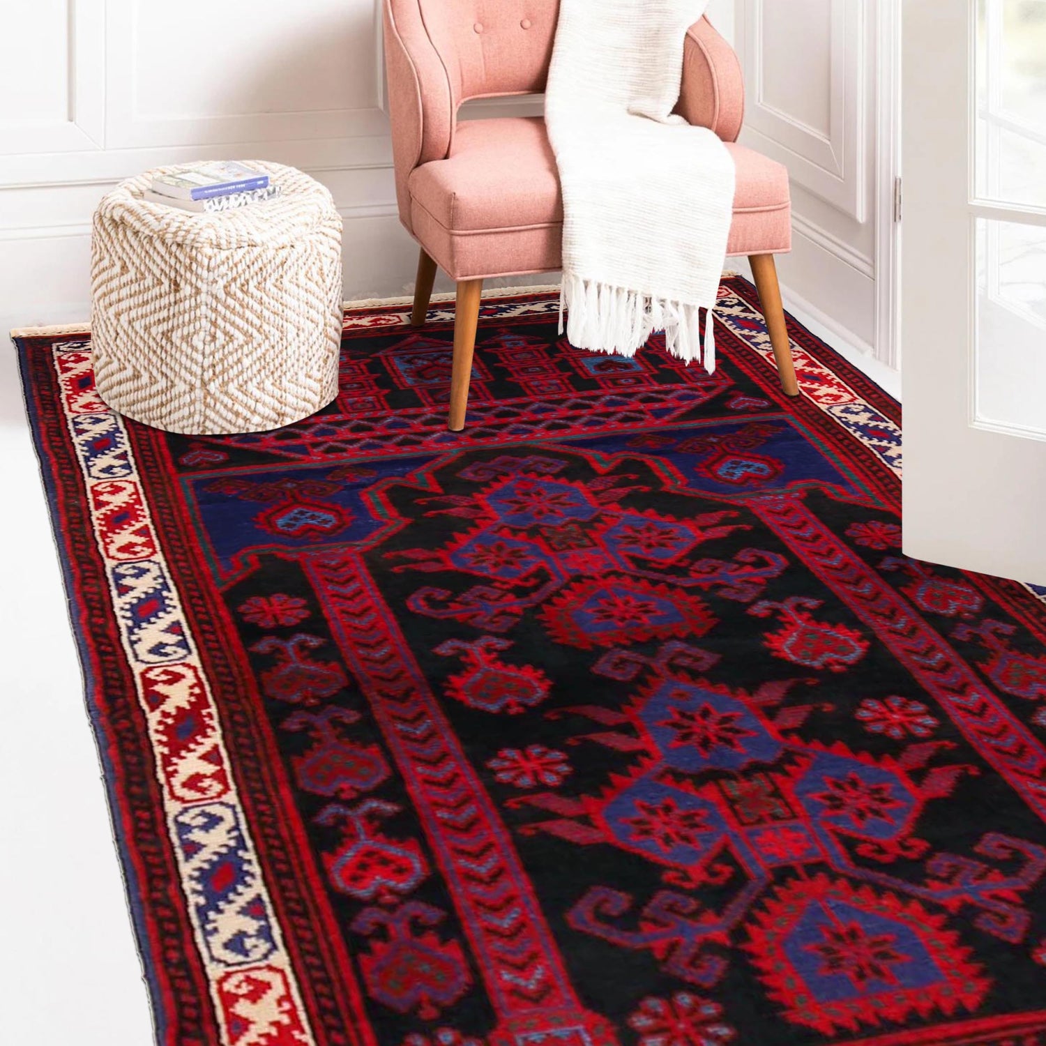 Multi Color Baluchi Rug 2' 6" x 3' 8" (ft) - No. W35907