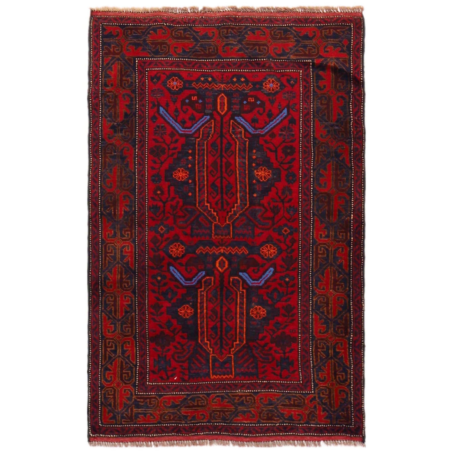 Hand Knotted Baluchi Rug 2' 10" x 4' 4" (ft) - No. W35911