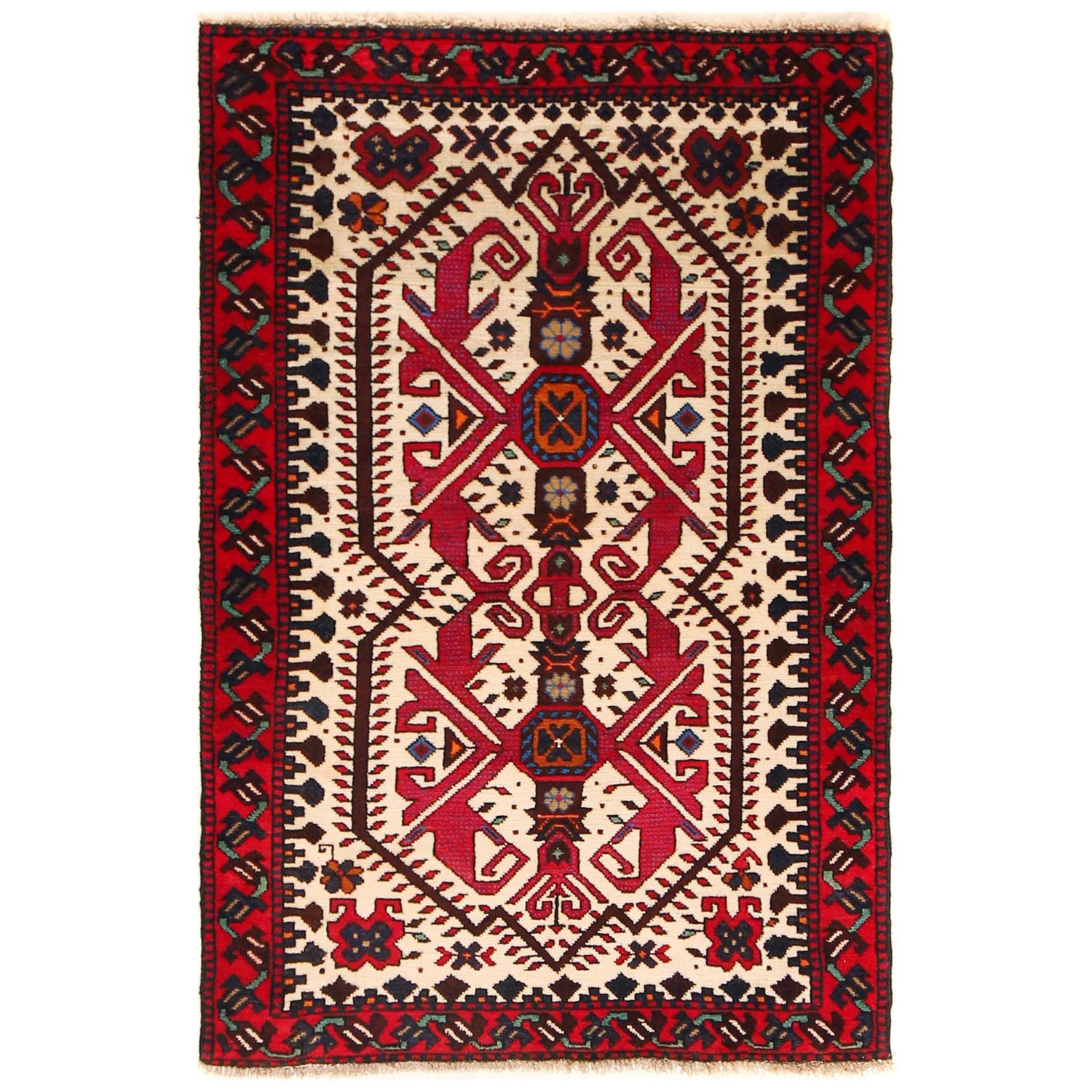 Traditional Baloch Rug 3' 3" x 4' 9" (ft) -No W35912