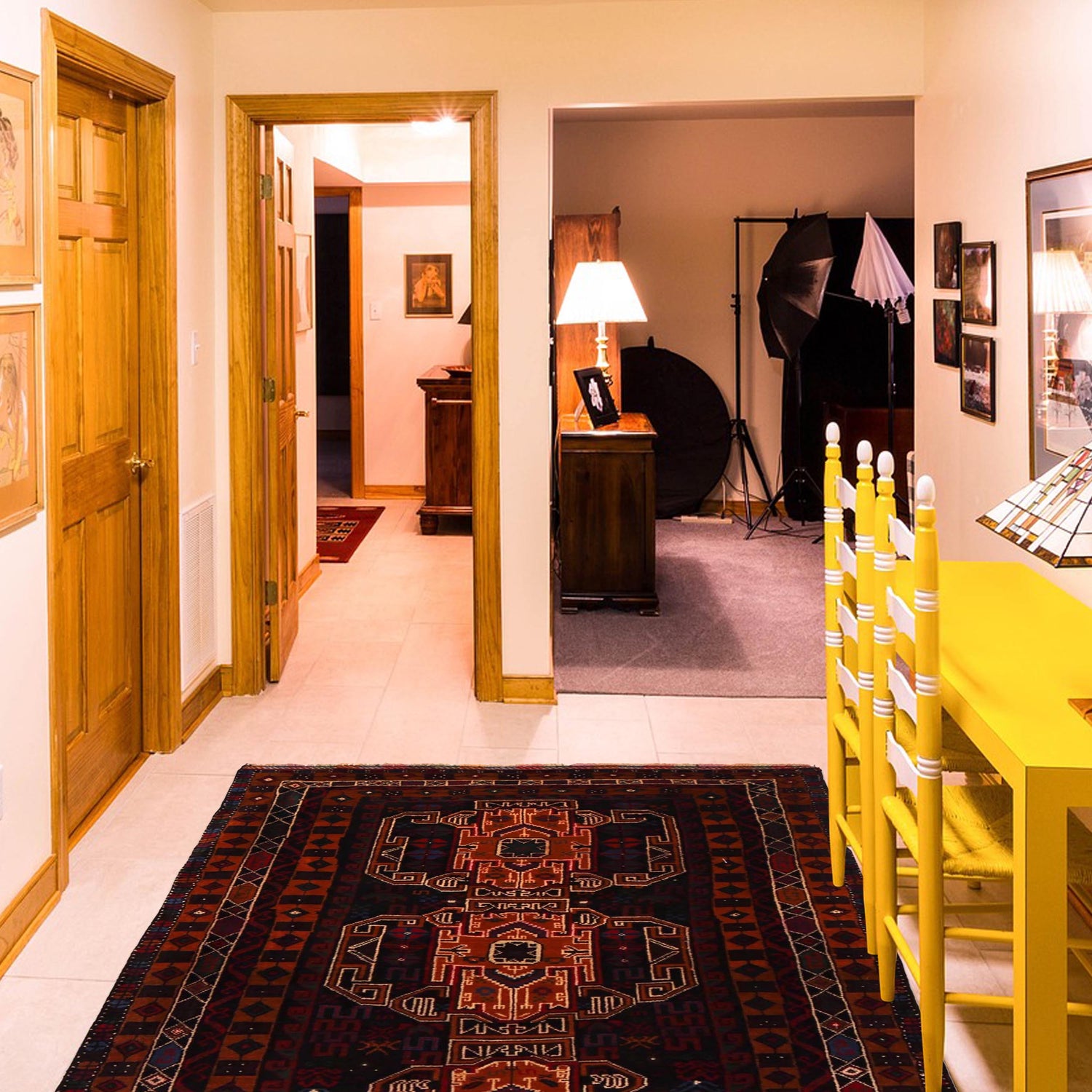 Hand Knotted Baluchi Rug 3' 2" x 5' 7" (ft) - No. W35926