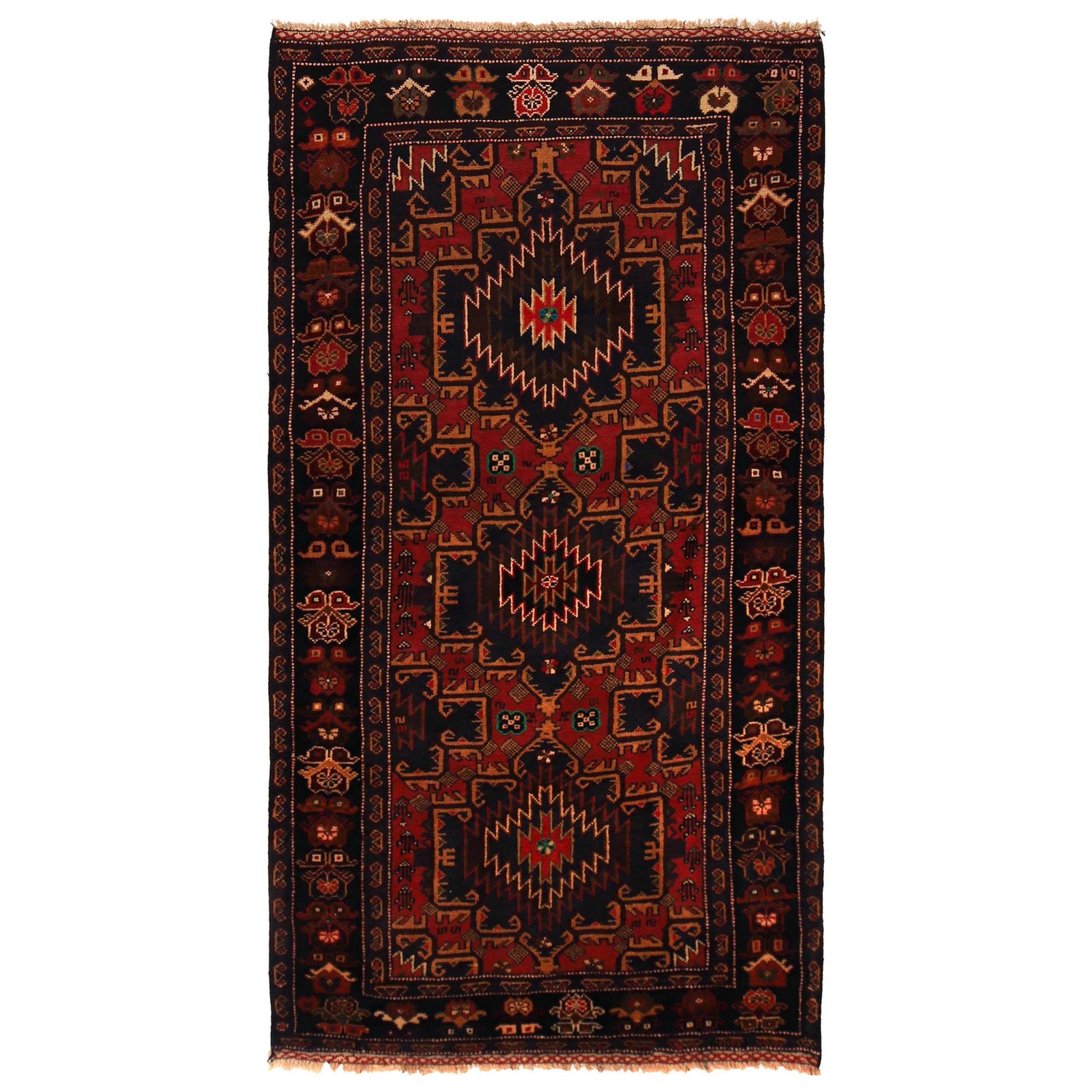 Baluch Small Size Rug 3' 7" x 6' 8" (ft) - No. W35927