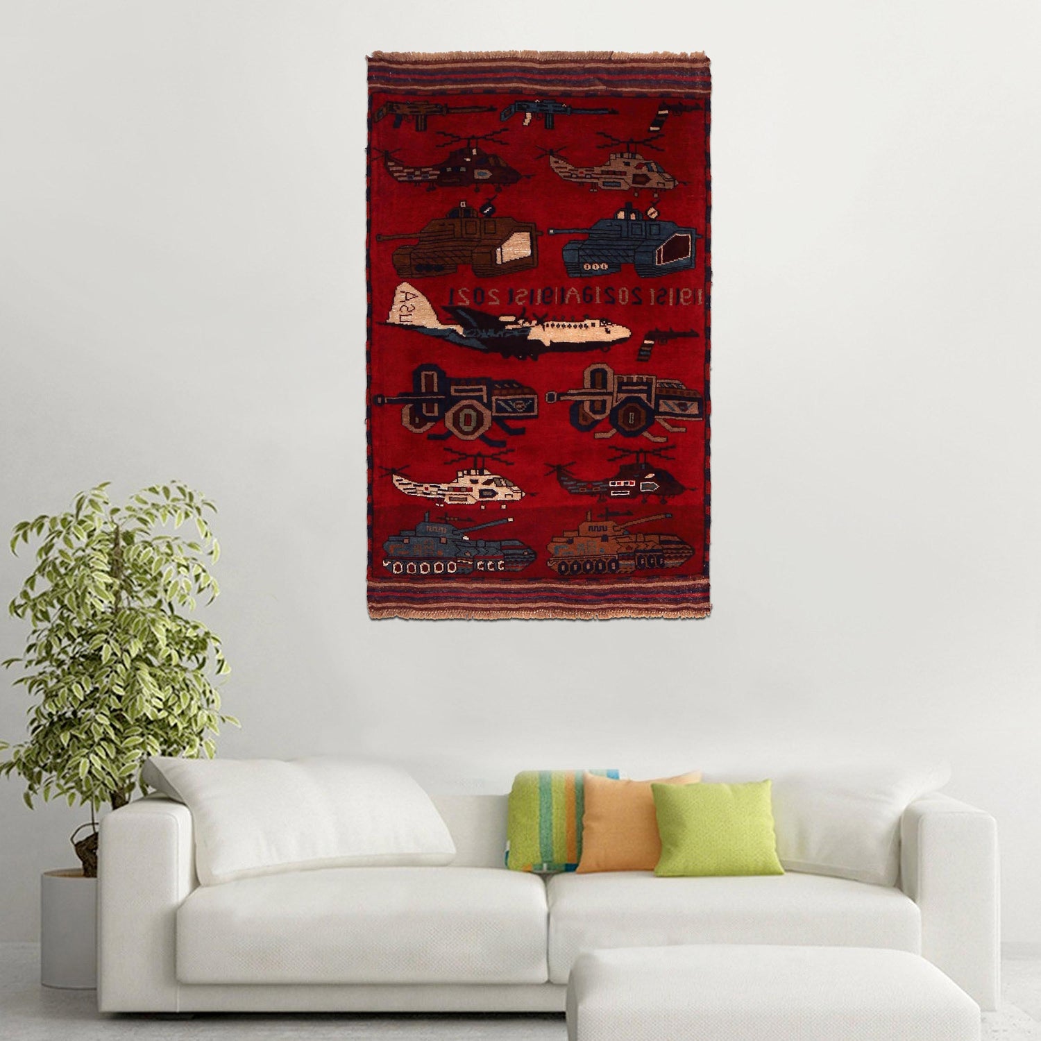 Handmade War Rug 3' 1 x 4' 11 (ft) - No. W35931