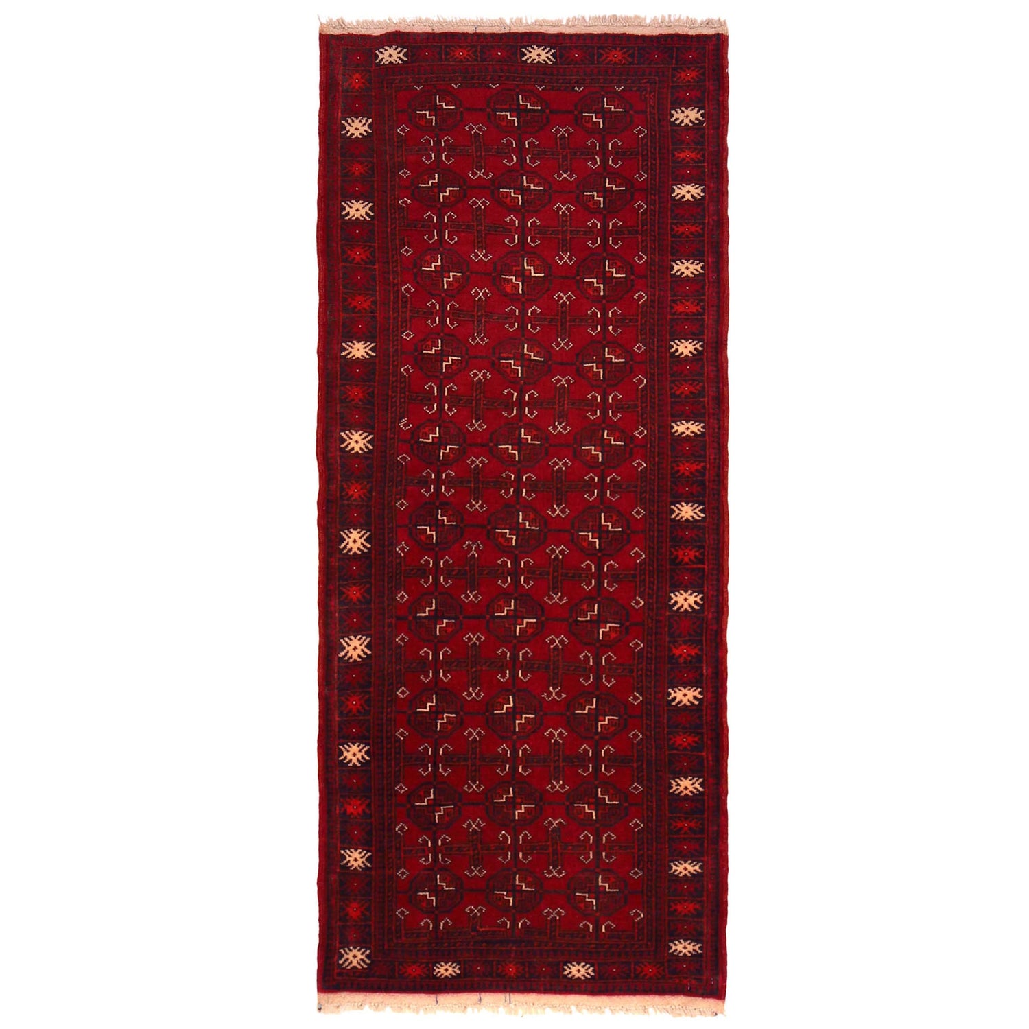 Hand Knotted Bokhara Wool Runner Rug 2' 5" x 5' 10" (ft) - No. W35933