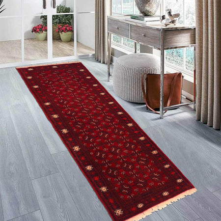 Hand Knotted Bokhara Wool Runner Rug 2' 5" x 5' 10" (ft) - No. W35933
