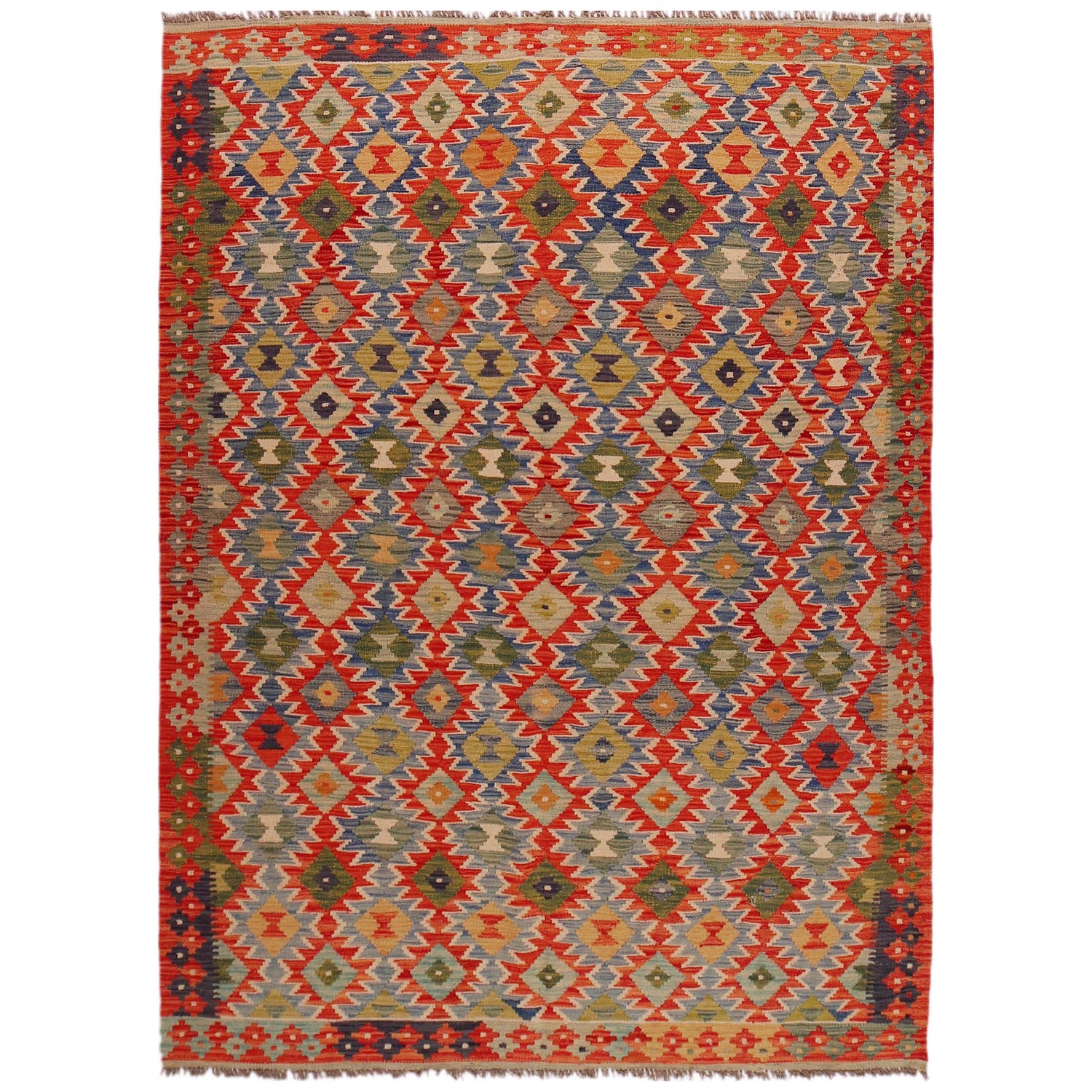 Handmade Vegetable Kilim 6' 1" x 8' 1" (ft) - No. W35935