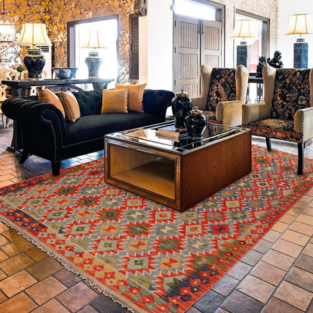 Handmade Vegetable Kilim 6' 1" x 8' 1" (ft) - No. W35935