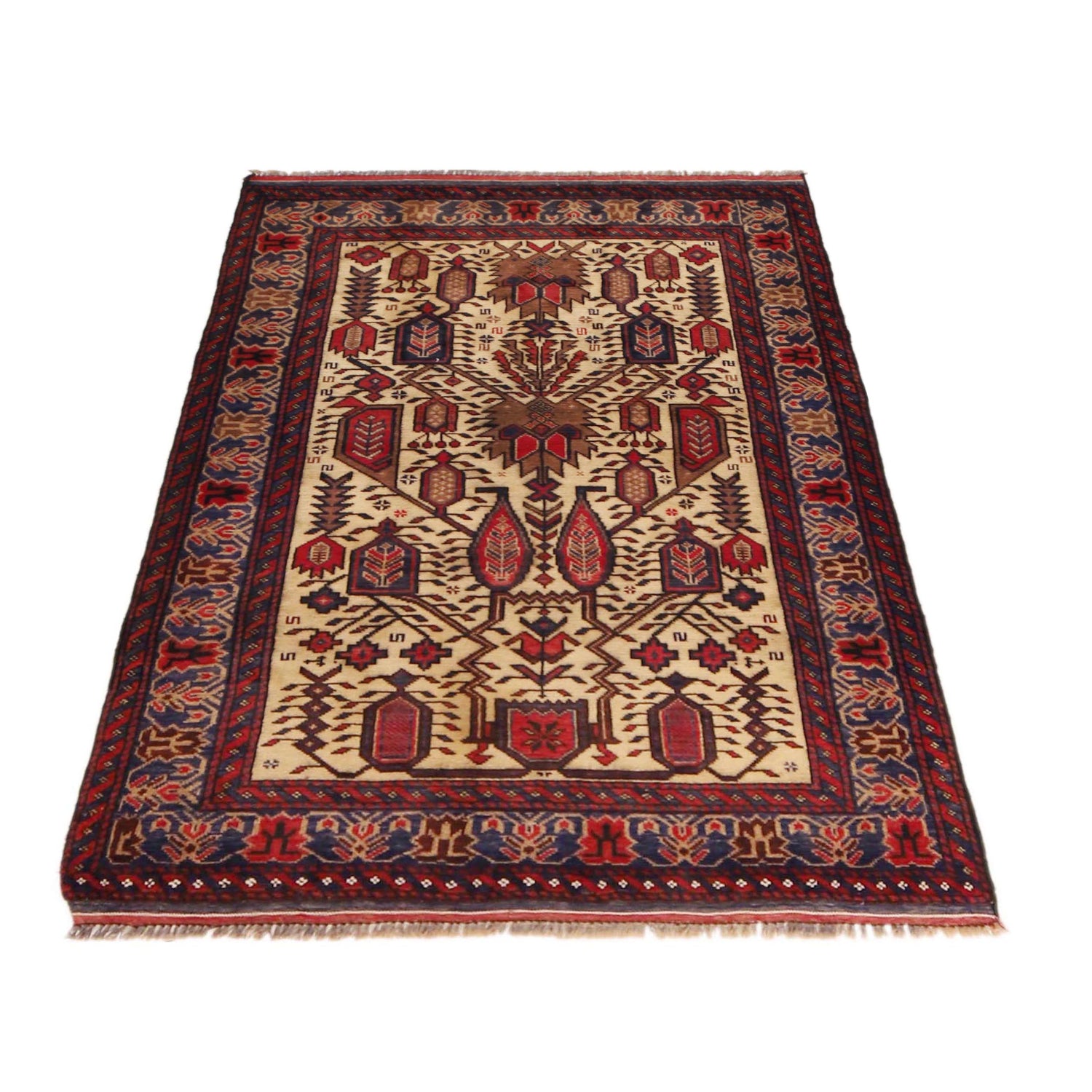Traditional Baloch Rug 3' 2" x 4' 7" (ft) -No W36344