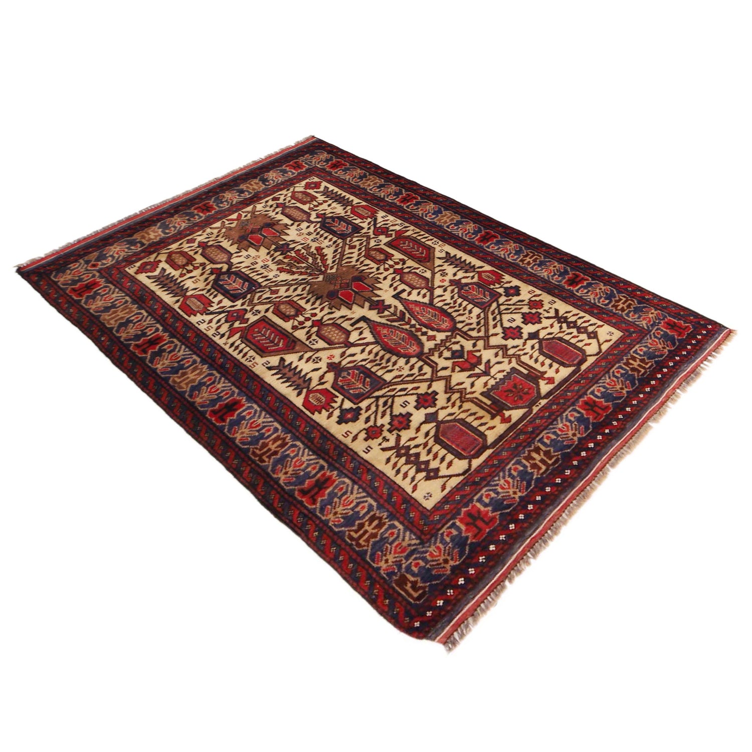 Traditional Baloch Rug 3' 2" x 4' 7" (ft) -No W36344