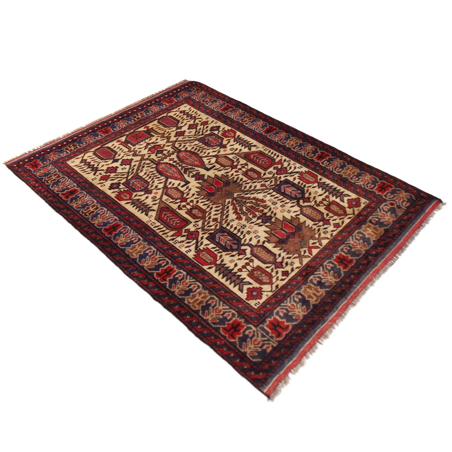 Traditional Baloch Rug 3' 2" x 4' 7" (ft) -No W36344