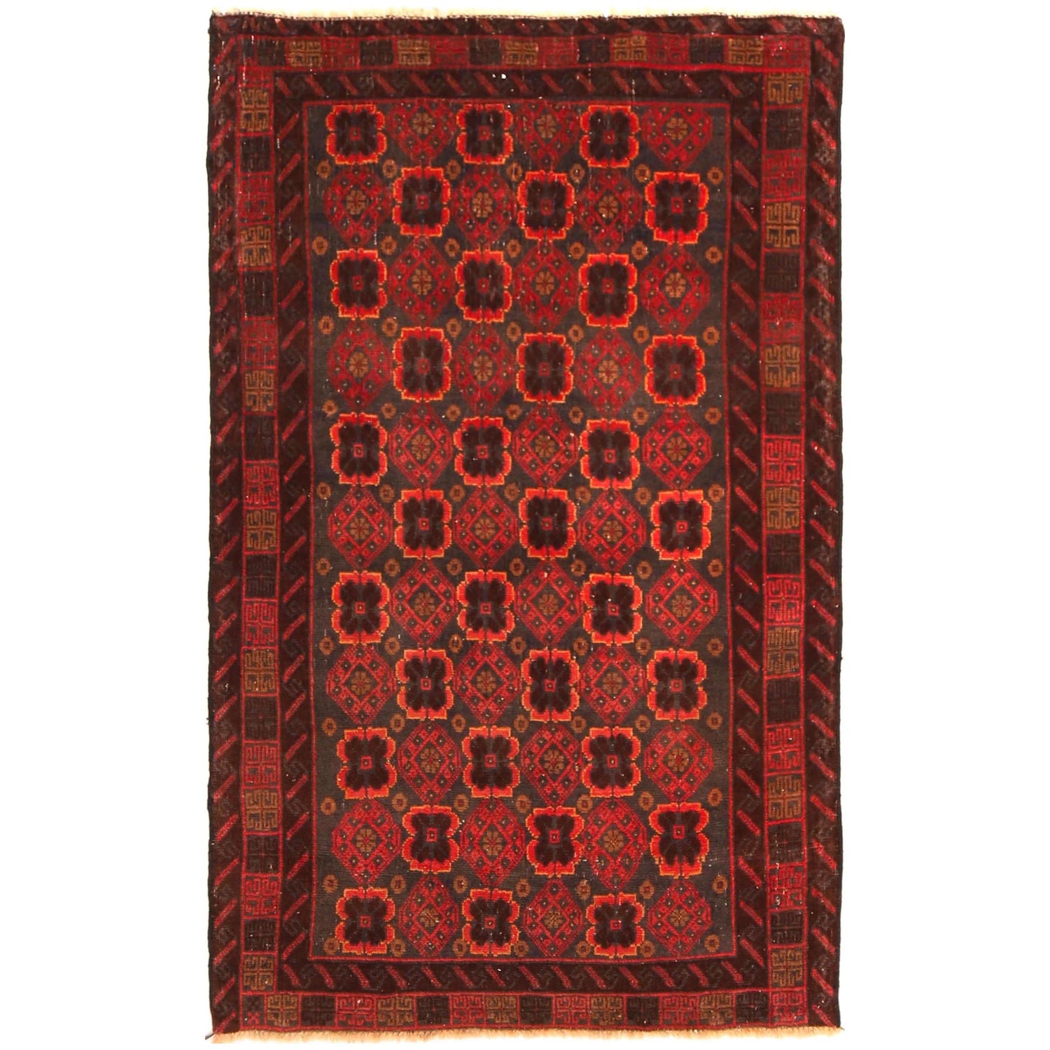 Red Color Baluchi Rug 2' 11" x 4' 10" (ft) -No W36534
