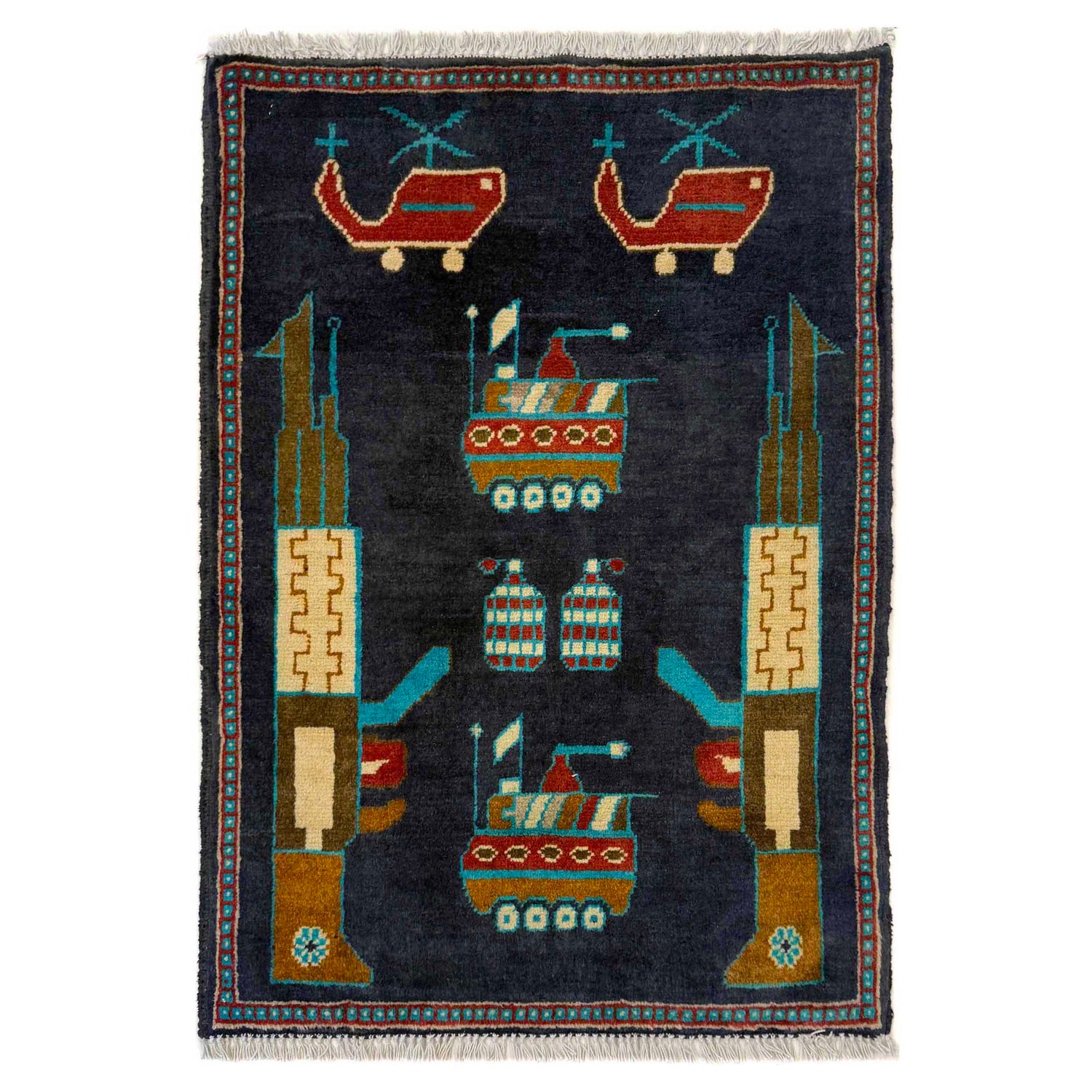 Hand Knotted War Rug 2' 0" x 2' 10" (ft) - No. W36590