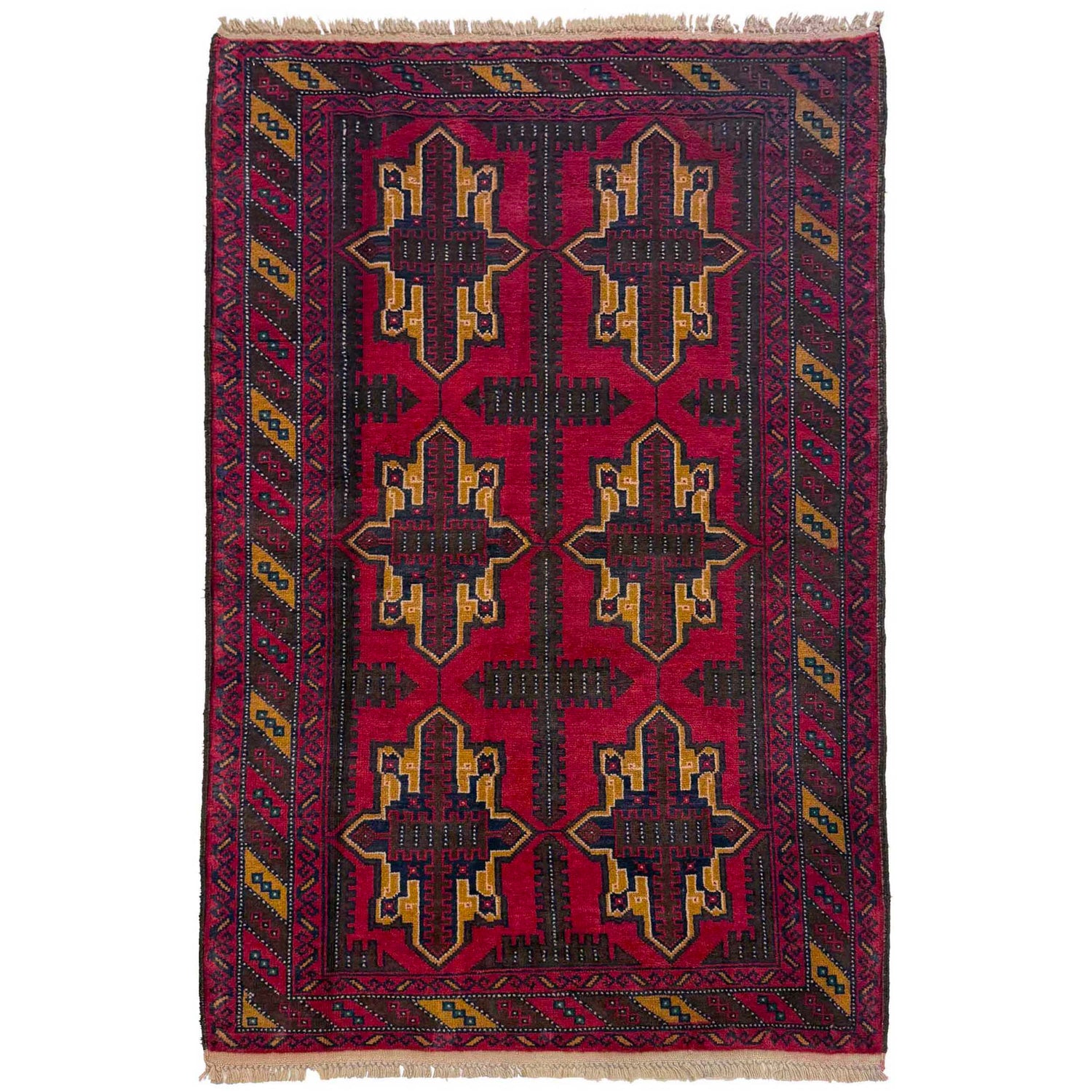 Hand Knotted Baluchi Rug 3' 2" x 4' 9" (ft) -No W36603