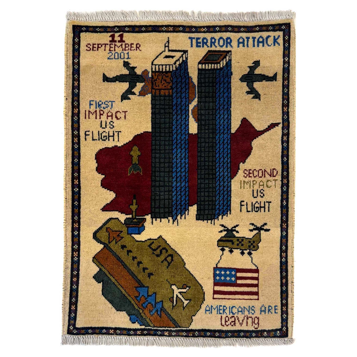 Hand Knotted War Rug 2' 1" x 2' 11" (ft) - No. W36619