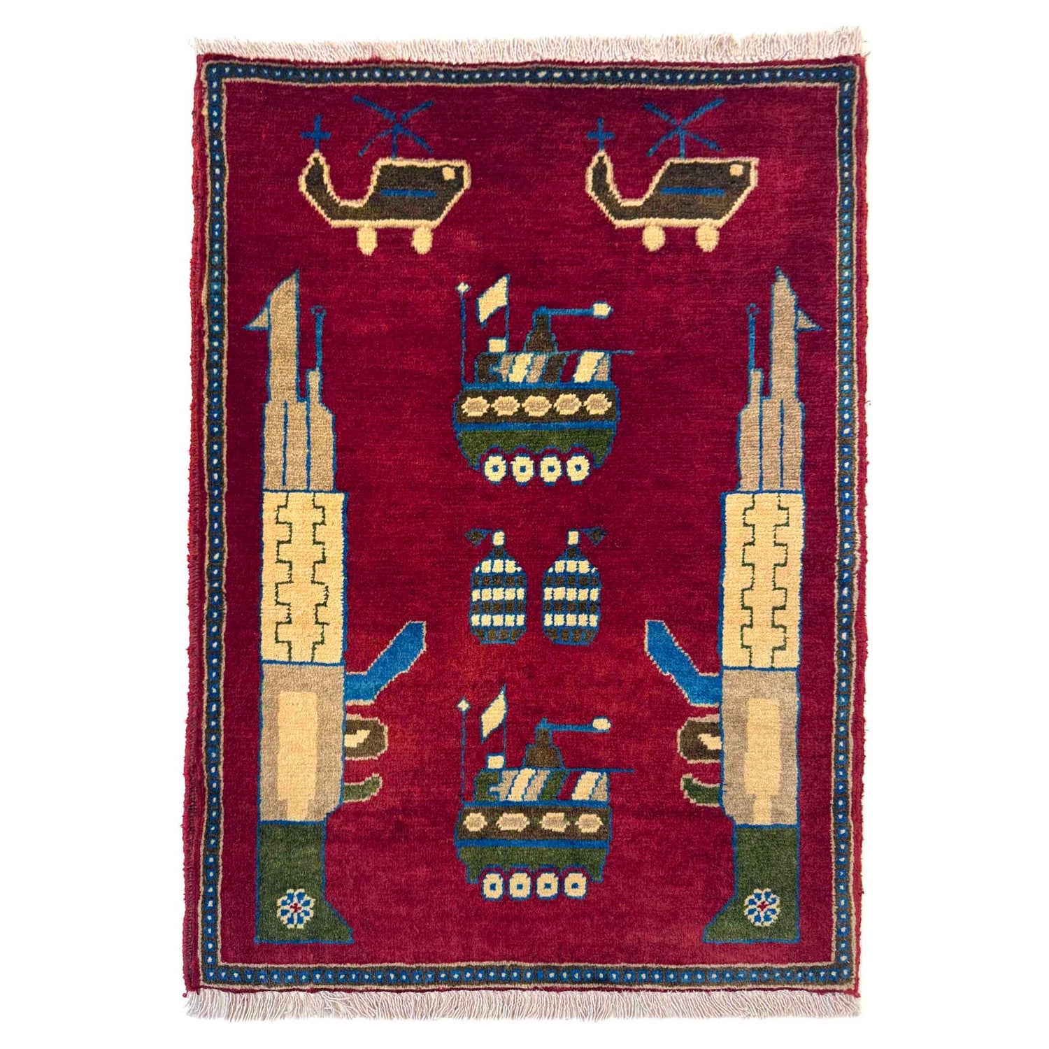 Handmade War Rug 2' 0" x 2' 11" (ft) - No. W36620