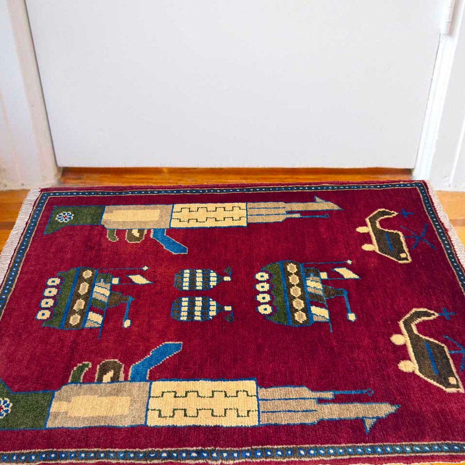 Handmade War Rug 2' 0" x 2' 11" (ft) - No. W36620