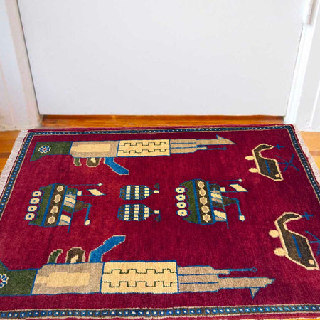Handmade War Rug 2' 0" x 2' 11" (ft) - No. W36620
