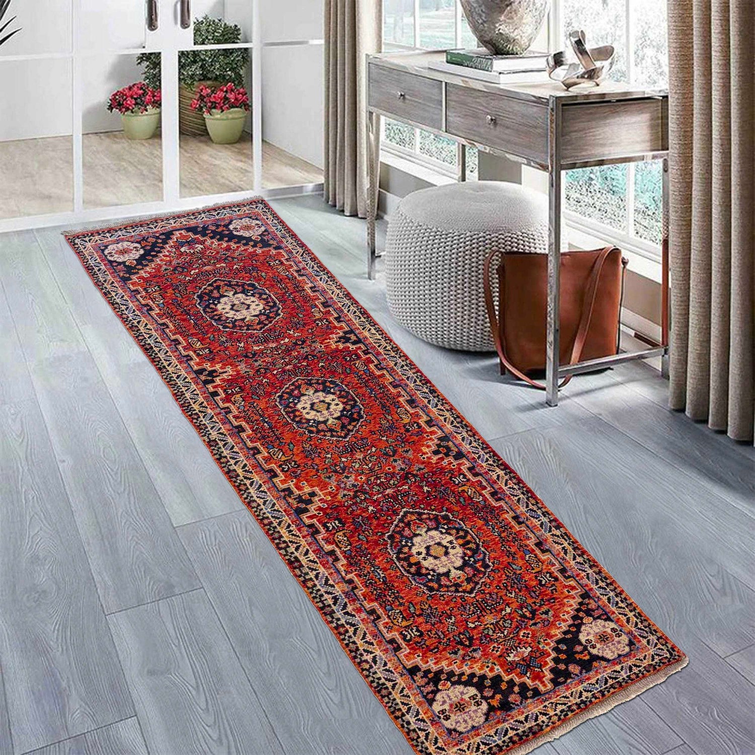 Multi Color Shirazi Runner Rug 2' 7" x 9' 10" (ft) - No. W36621