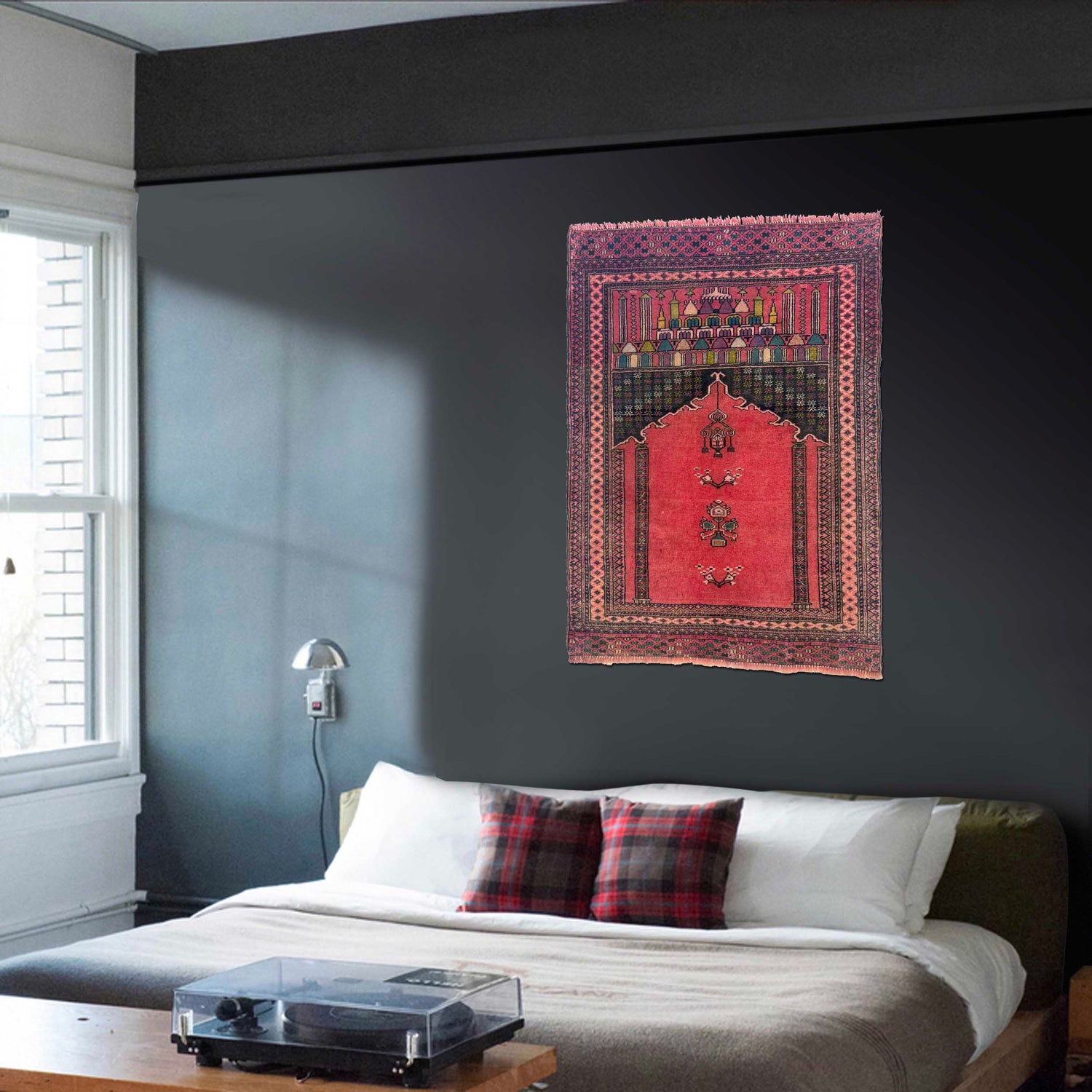 Handmade Prayer Rug 3' 3" x 3' 10" (ft) - No. W36698