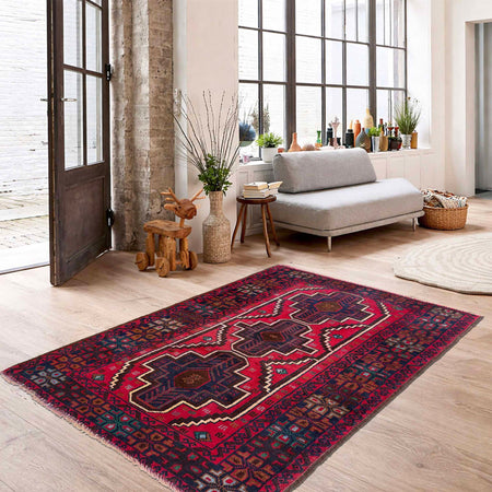 Red Color Baluchi Rug 2' 10" x 4' 6" (ft) -No W36704