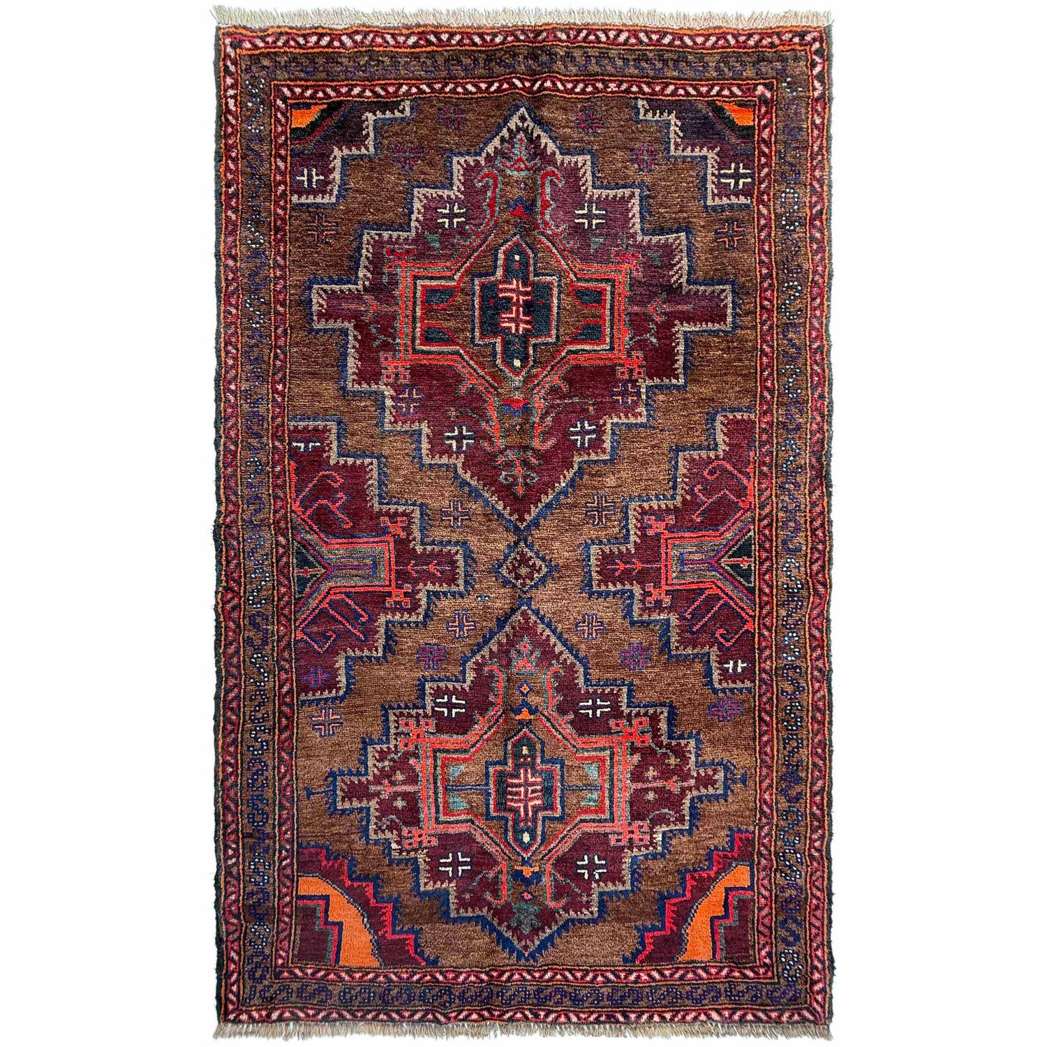 Multi Color Baluchi Rug 3' 7" x 6' 0" (ft) - No. W36718