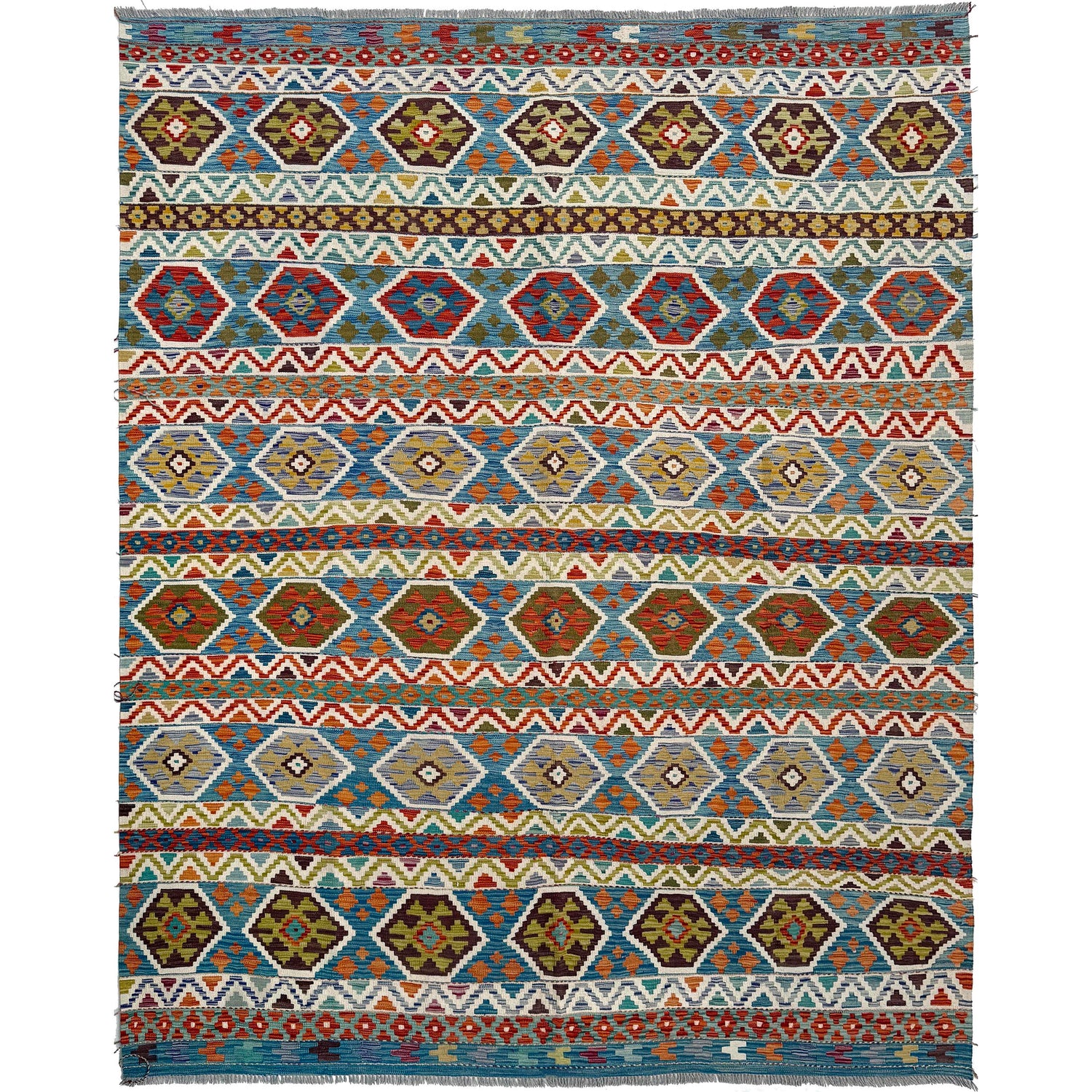 Handmade Vegetable Kilim 8' 2" x 9' 10" (ft) - No. W36741