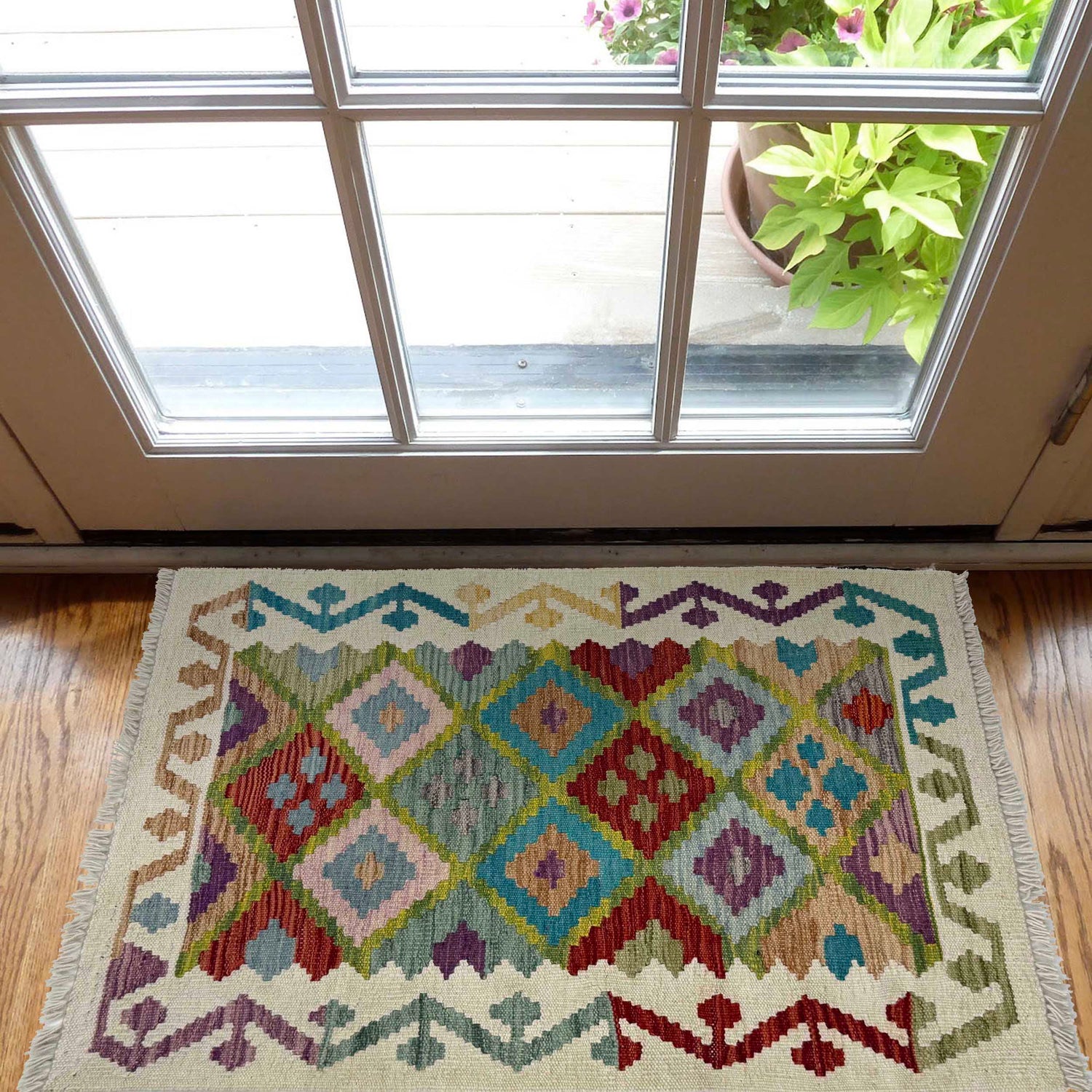 Handmade Vegetable Kilim 2' 2" x 3' 1" (ft) - No. W36742