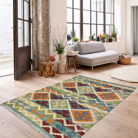 Handmade Vegetable Kilim 2' 6" x 3' 11" (ft) - No. W36743