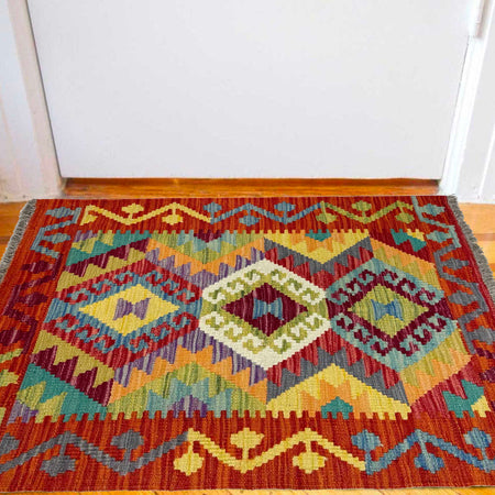 Handmade Vegetable Kilim 2' 1" x 3' 0" (ft) - No. W36745