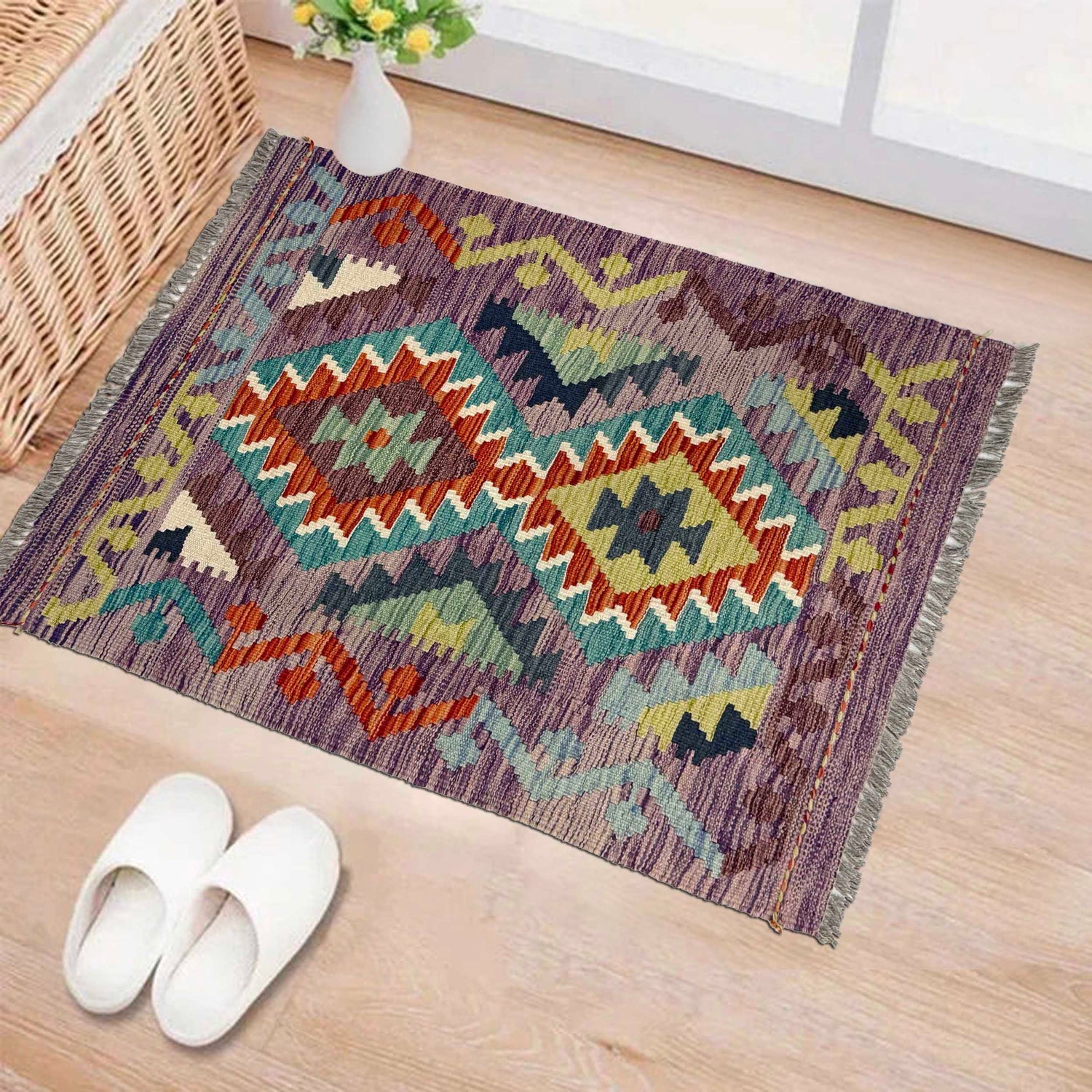 Handmade Vegetable Kilim 2' 2" x 3' 0" (ft) - No. W36747