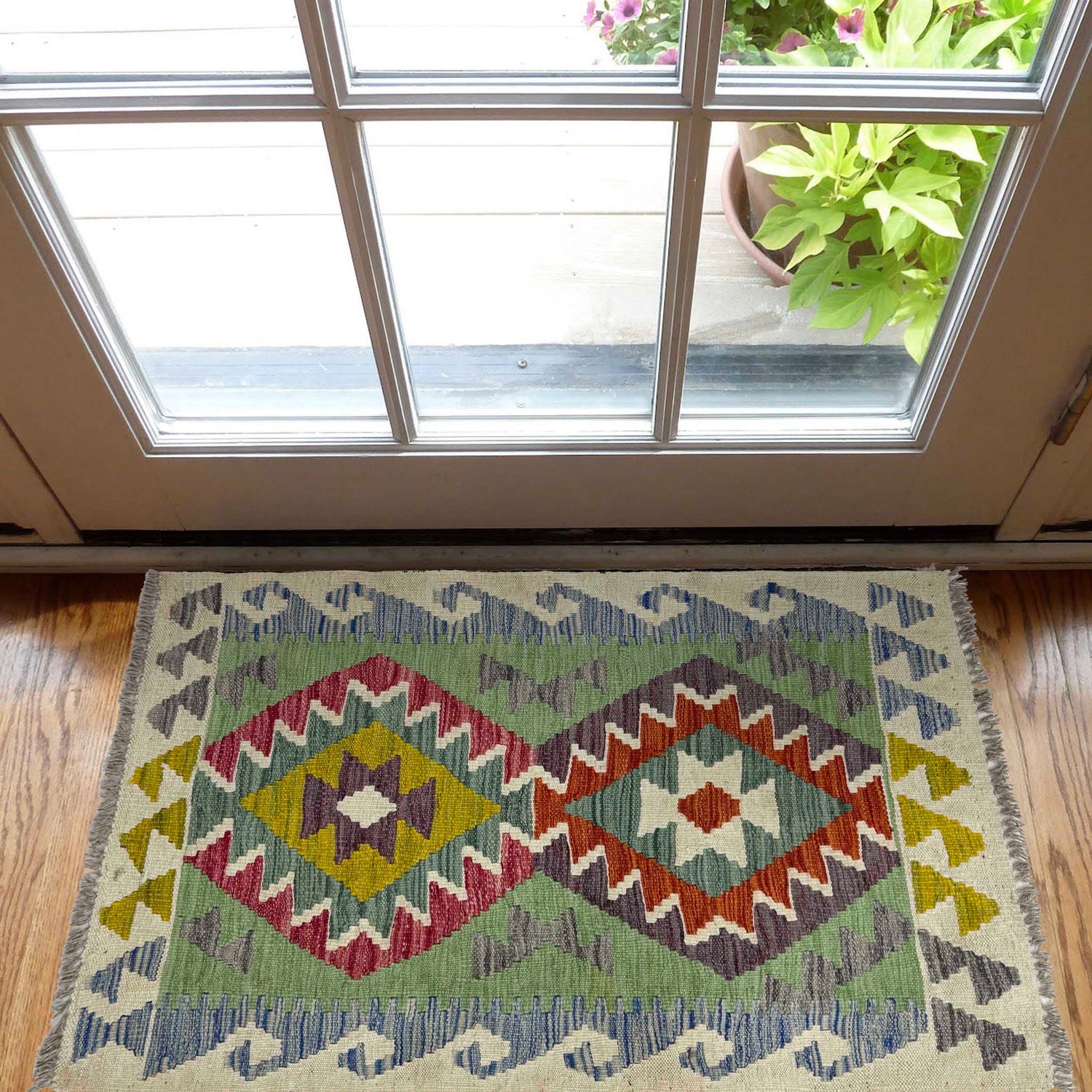 Handmade Vegetable Kilim 2' 2" x 3' 5" (ft) - No. W36784