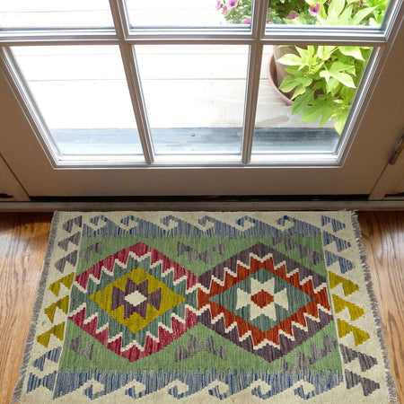 Handmade Vegetable Kilim 2' 2" x 3' 5" (ft) - No. W36784