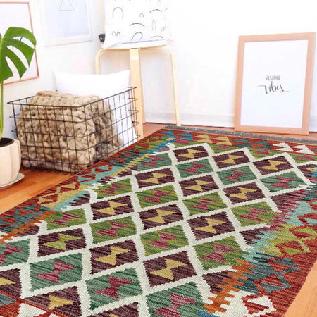 Handmade Vegetable Kelim 2' 9" x 3' 11" (ft) - No. W36800