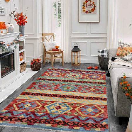 Handmade Vegetable Kelim 4' 3" x 6' 2" (ft) - No. W36802