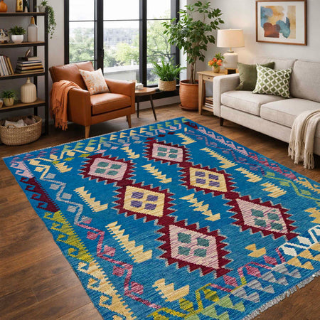 Handmade Vegetable Kelim 4' 0" x 5' 9" (ft) - No. W36803