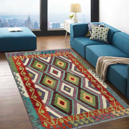 Handmade Vegetable Kelim 4' 0" x 5' 8" (ft) - No. W36809