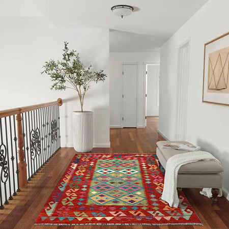 Handmade Vegetable Kelim 4' 3" x 5' 8" (ft) - No. W36821