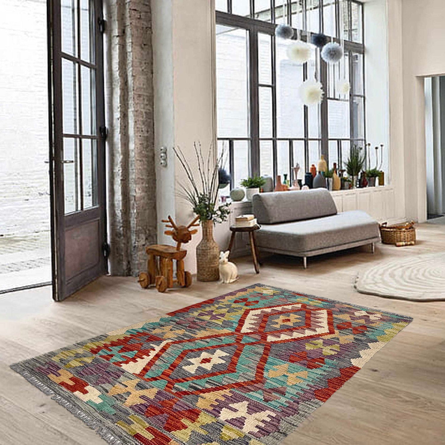 Handmade Vegetable Kelim 2' 6" x 4' 2" (ft) - No. W36835