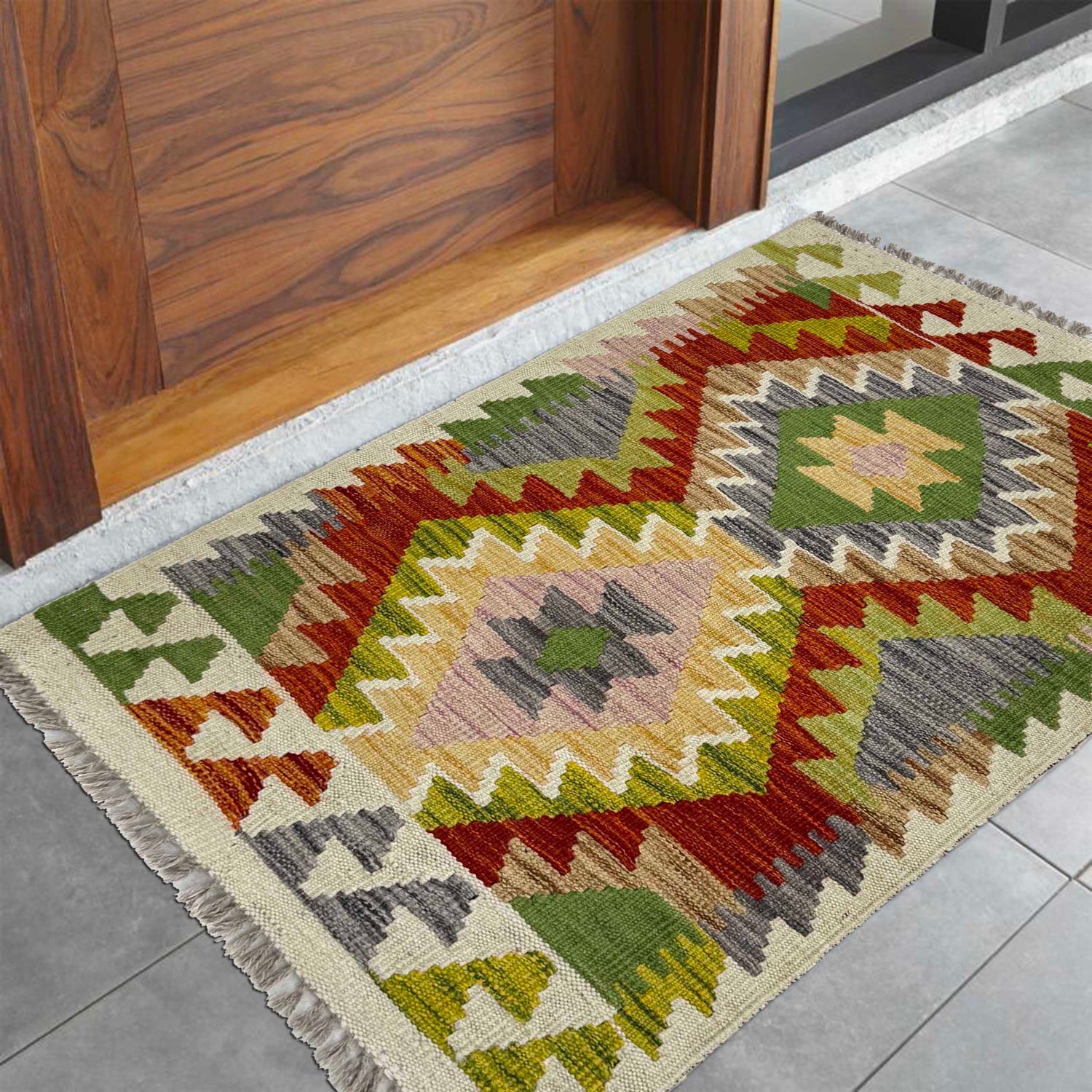 Handmade Vegetable Kelim 1' 10" x 2' 10" (ft) - No. W36838