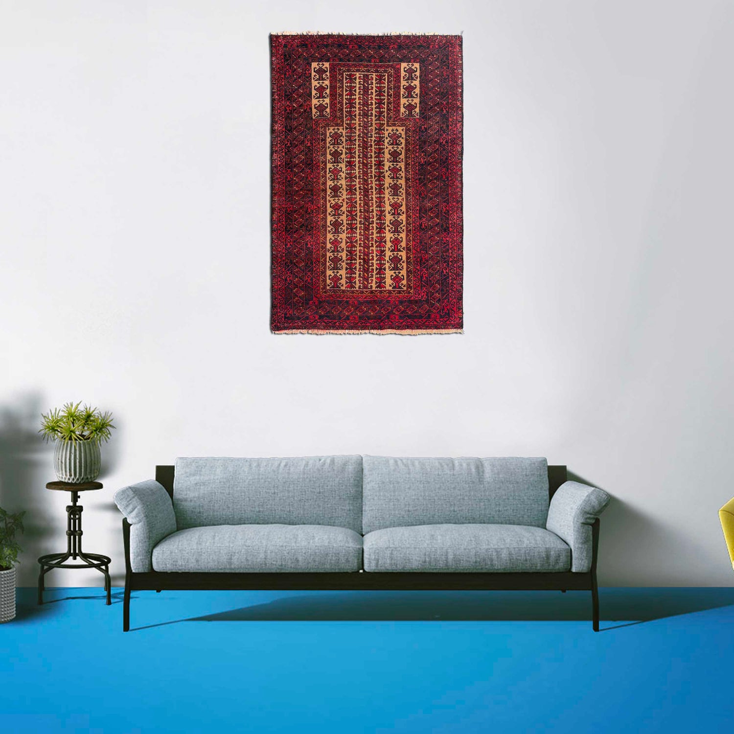 Multi Color Prayer Rug 3' 2" x 4' 11" (ft) - No. W36854