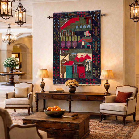 Handmade Village Design Rug 2' 6" x 4' 4" (ft)- No. W37610