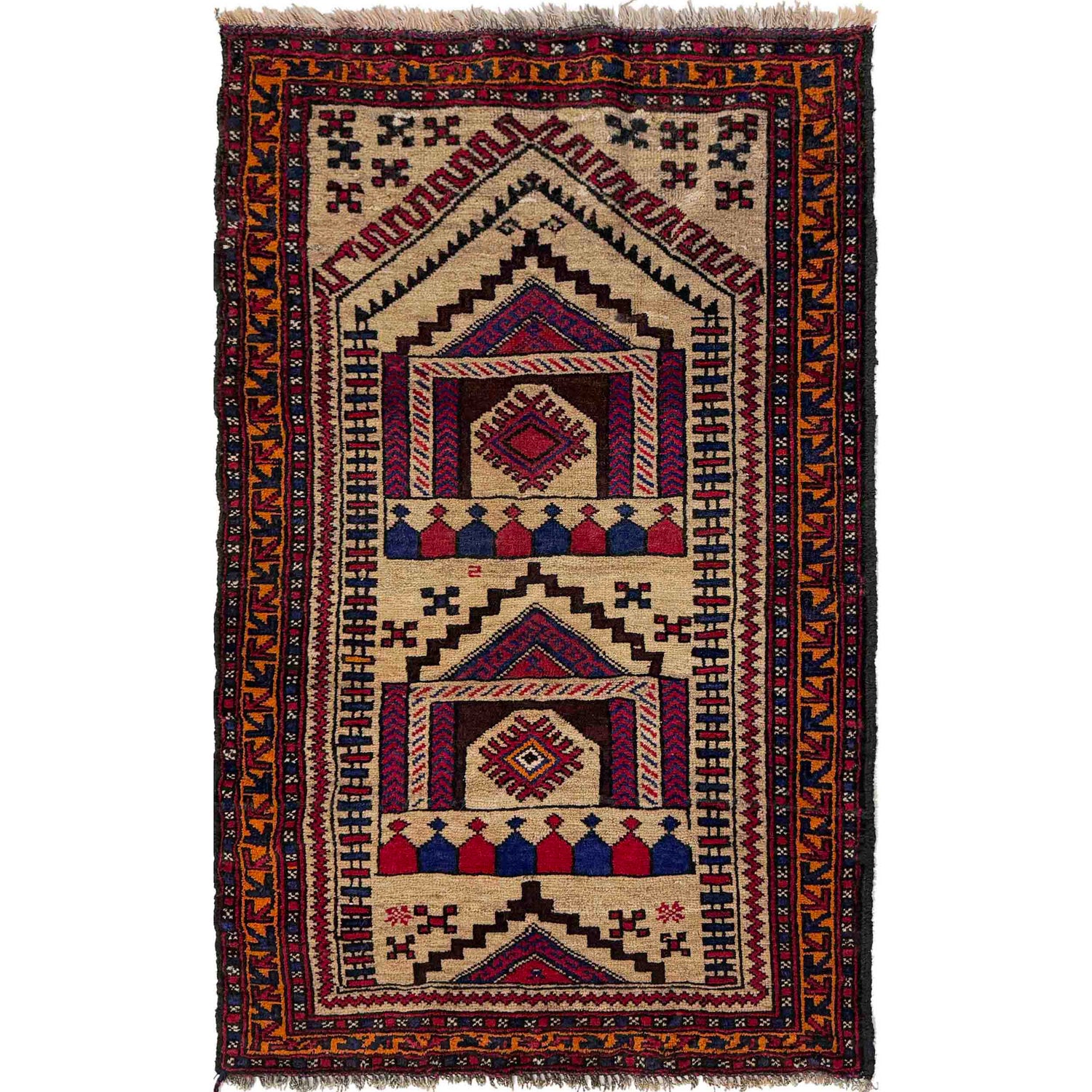 Small Prayer Rug 2' 8" x 4' 3" (ft) - No. W37611