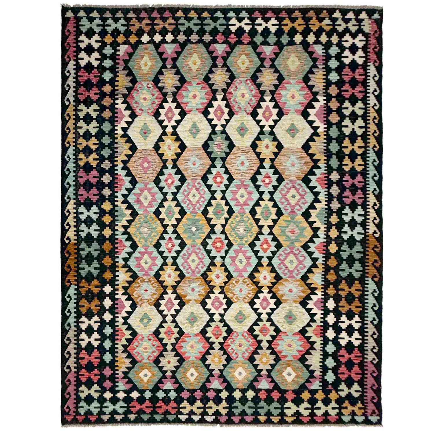 Handmade Vegetable Kelim 6' 8" x 10' 0" (ft) - No. W38069
