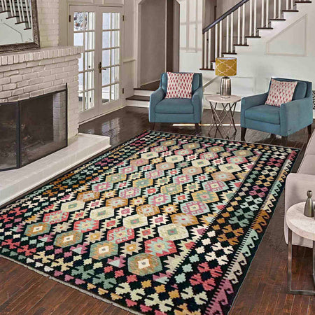 Handmade Vegetable Kelim 6' 8" x 10' 0" (ft) - No. W38069