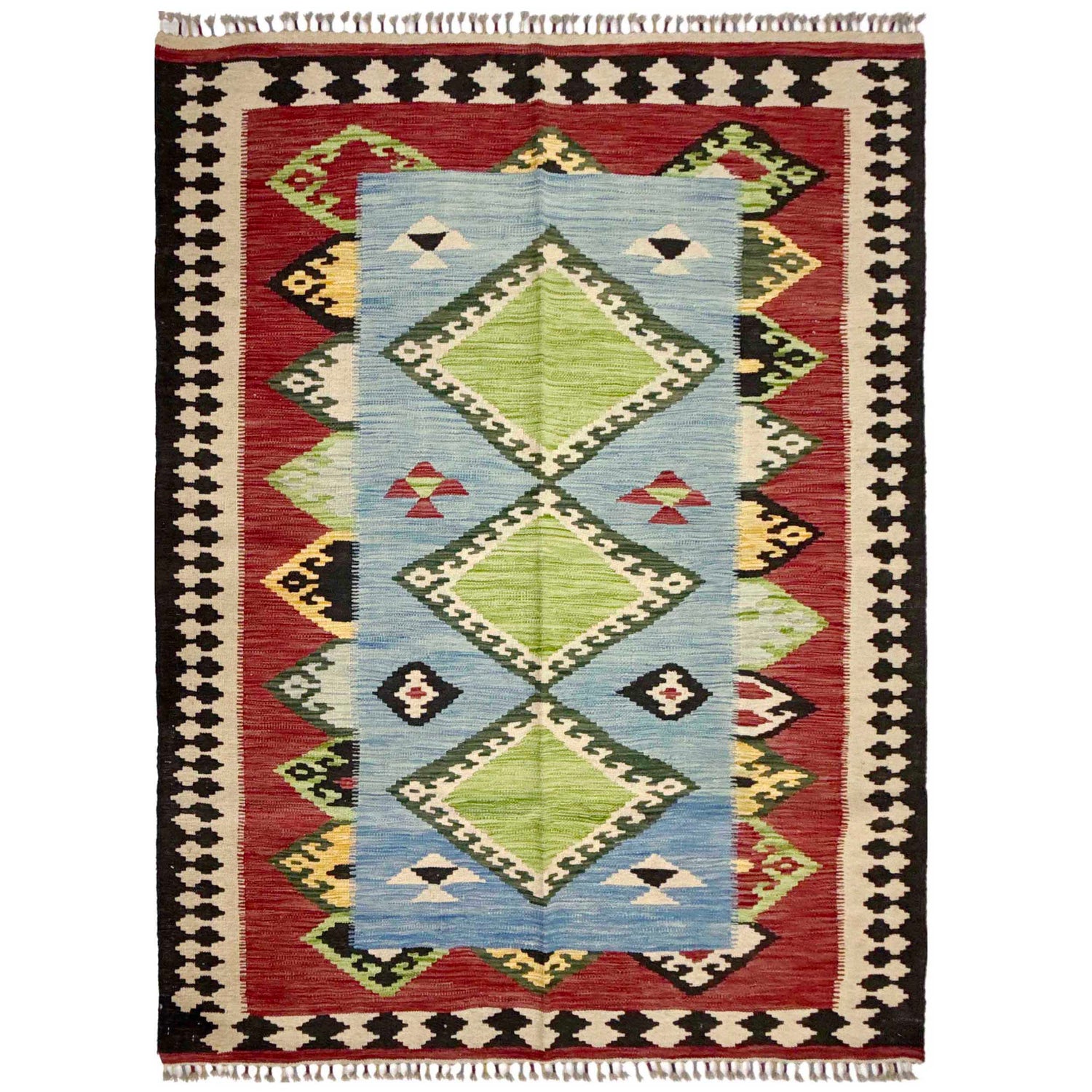 Handmade Vegetable Kelim 4' 10" x 6' 5" (ft) - No. W38074