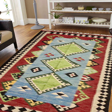Handmade Vegetable Kelim 4' 10" x 6' 5" (ft) - No. W38074