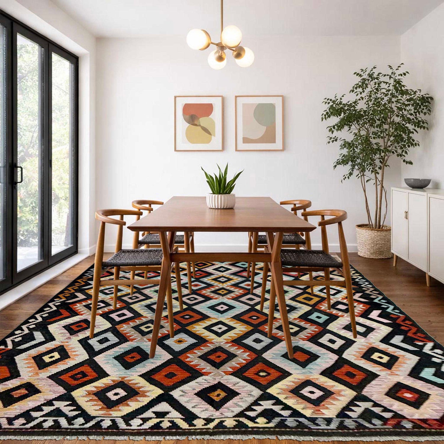 Handmade Vegetable Kelim 6' 4" x 9' 10" (ft) - No. W38106