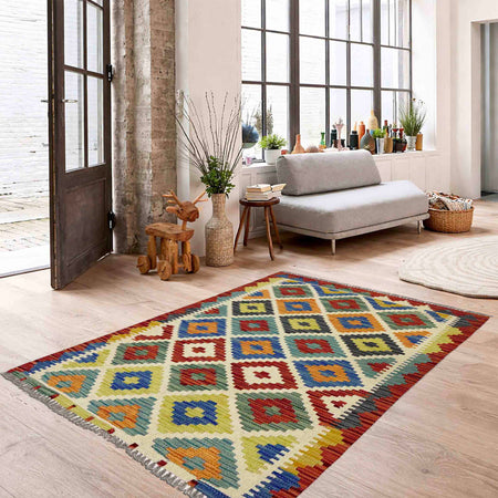 Handmade Vegetable Kelim 2' 10" x 3' 10" (ft) - No. W38112