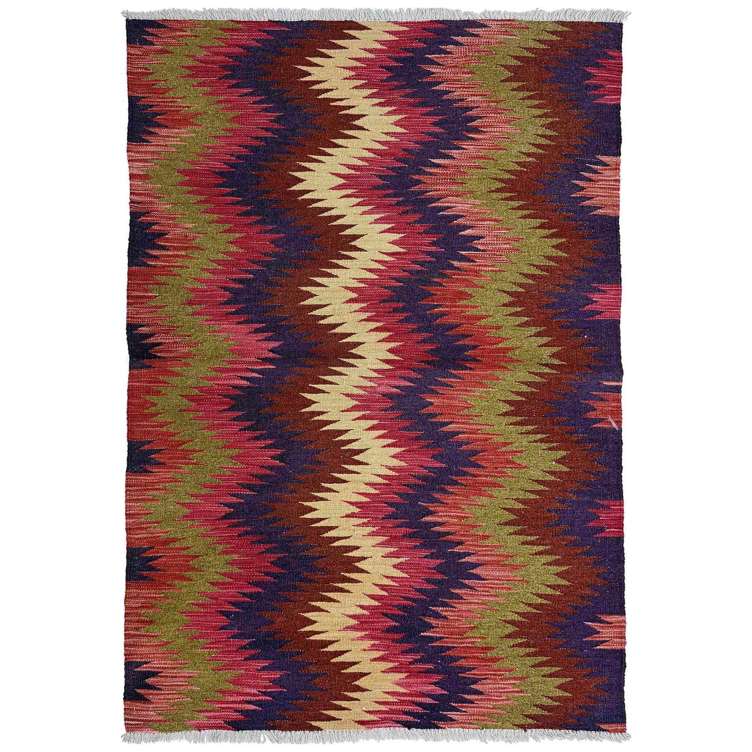 Handmade Vegetable Kilim 3' 5" x 4' 10" (ft) - No. W38148